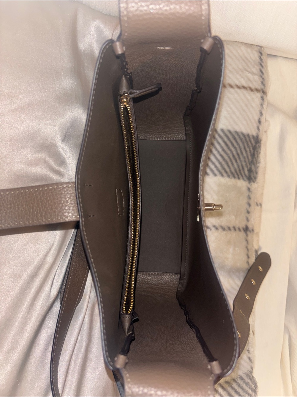 Coach Hadley Convertible Crossbody Bag in a dark stone pebble leather finish - Picture 8 of 9